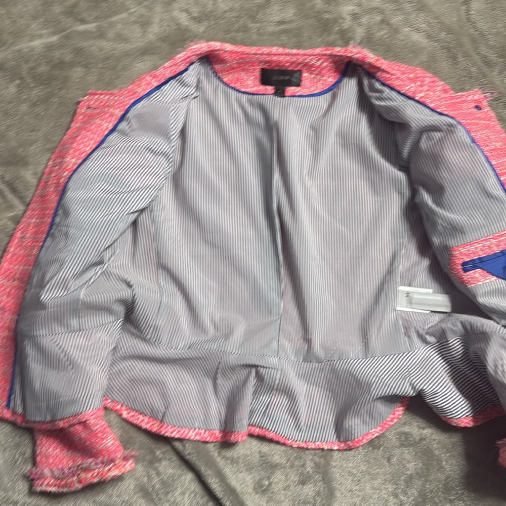 J.Crew Peplum Lady Jacket In Neon Fuchsia Pink Tweed View 2